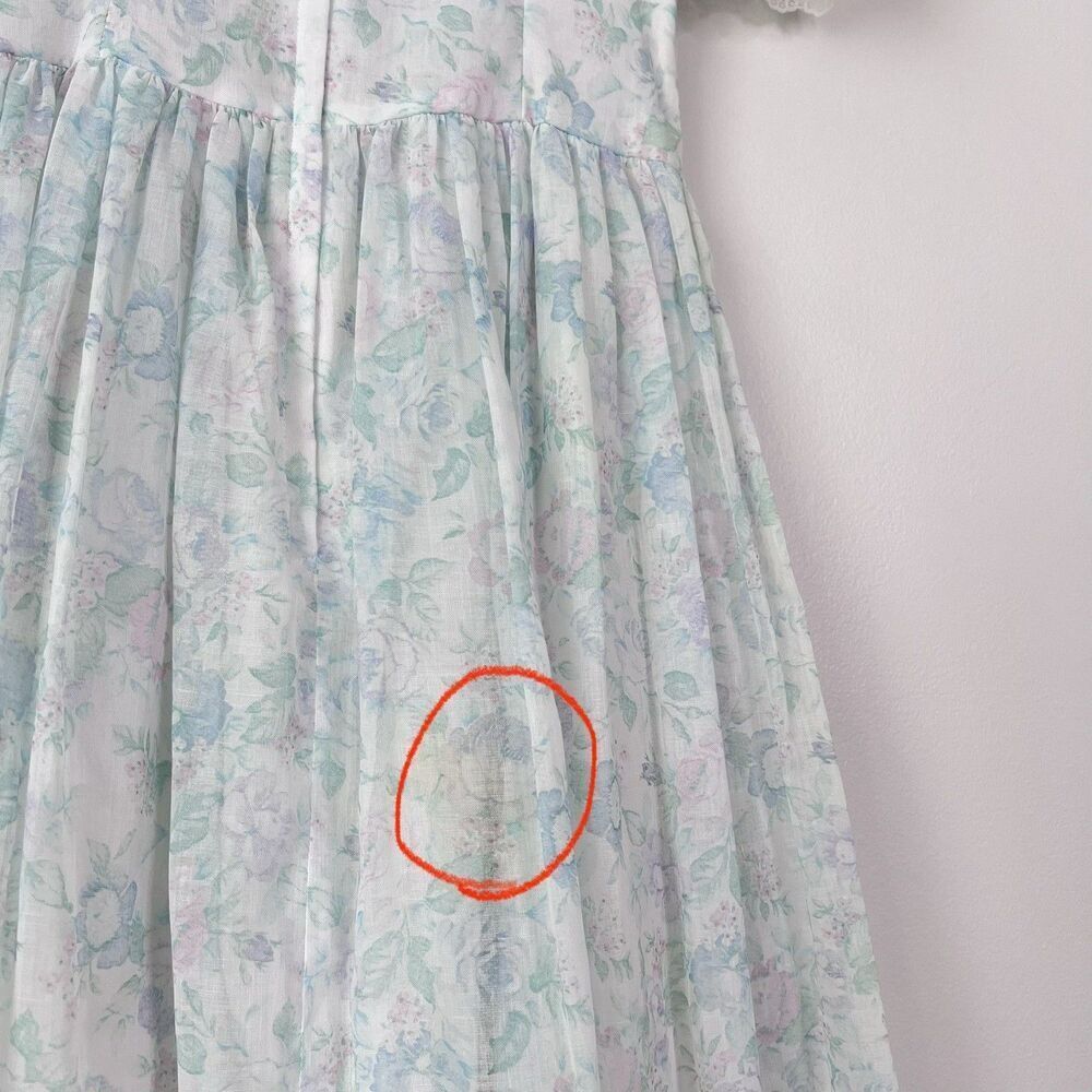Vintage 80s Gunne Sax Jessica McClintock Pastel Floral Prairie Cottagecore Dress - Picture 12 of 14
